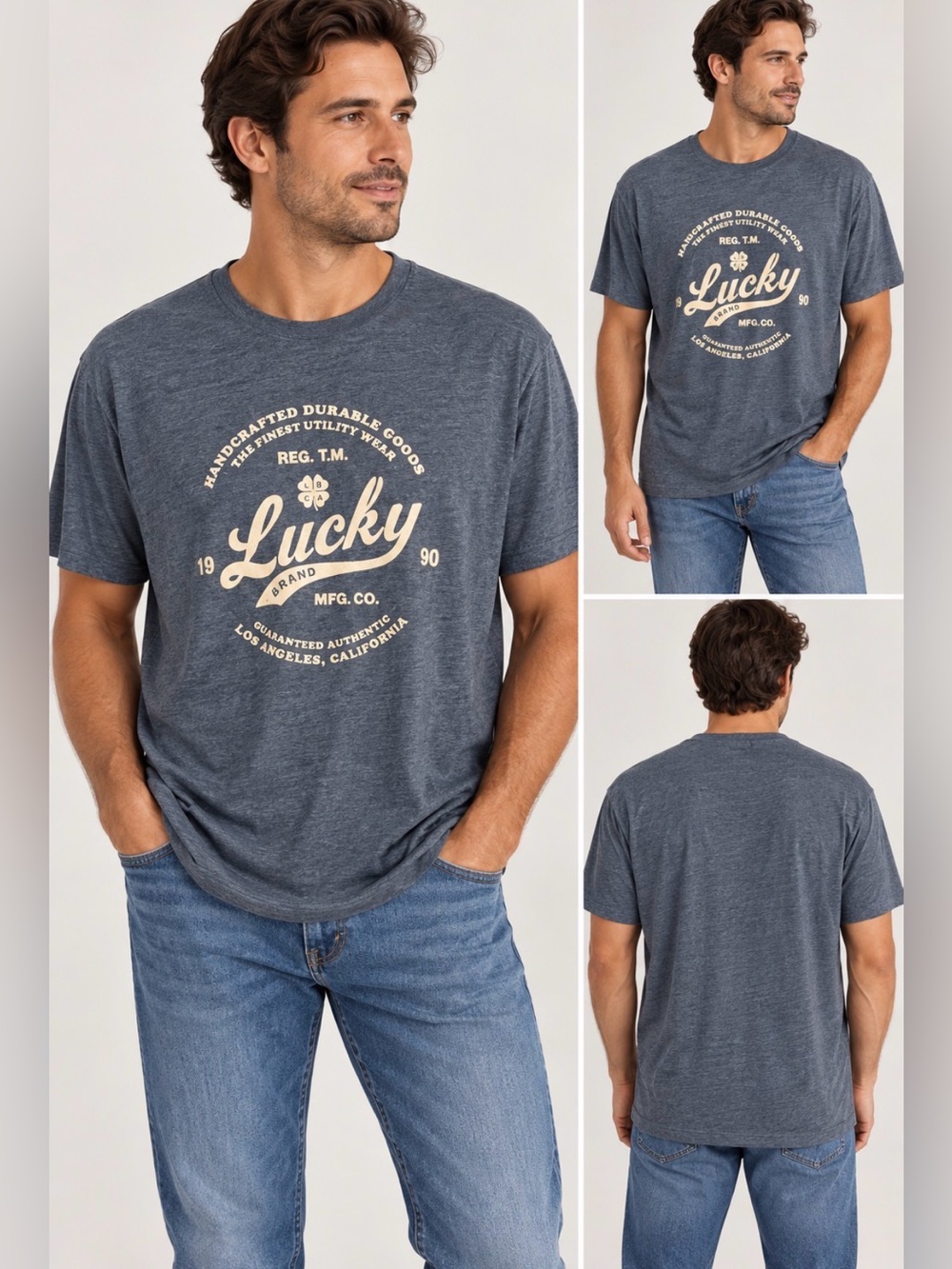 Lucky Brand Men’s XXL Vintage Graphic T-Shirt Charcoal Gray